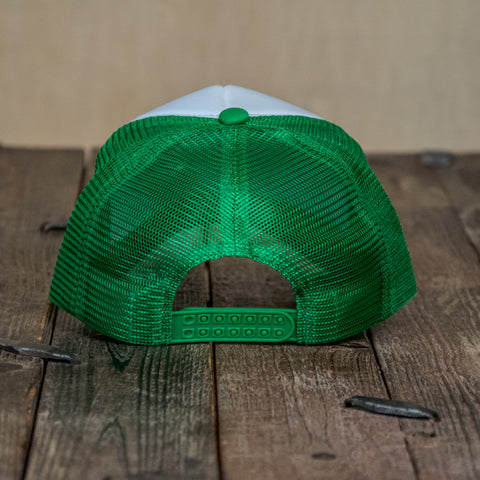 Trucker Hat | Hand Printed | Appalachians Against Fascism | Green Hat