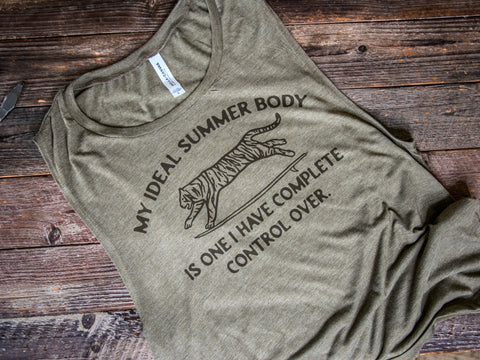 Made In Usa | Printed Muscle Tank | Olive | My Ideal Summer Body