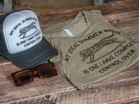 Made In Usa | Printed Muscle Tank | Olive | My Ideal Summer Body