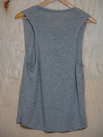 Made In Usa | Printed Muscle Tank | Heather Grey | Women Against Fascism