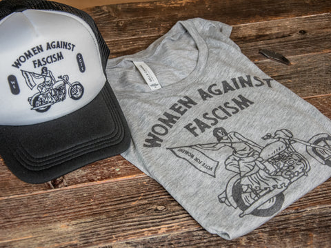 Made In Usa | Printed Muscle Tank | Heather Grey | Women Against Fascism