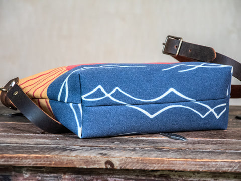 Bowler Handprinted | Crossbody Zipper Purse | Sun and Sea
