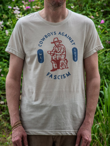 Made in USA | T-shirt | Unisex | Cowboys Against Fascism | Heather Dust
