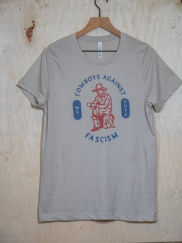 Made in USA | T-shirt | Unisex | Cowboys Against Fascism | Heather Dust