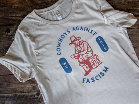 Made in USA | T-shirt | Unisex | Cowboys Against Fascism | Heather Dust