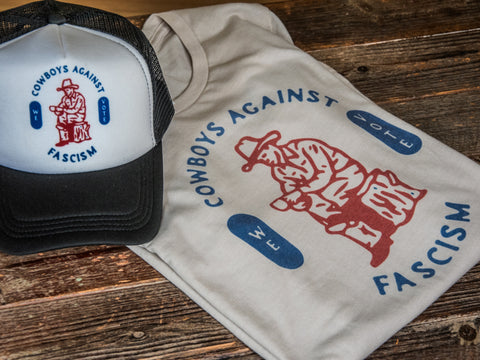 Made in USA | T-shirt | Unisex | Cowboys Against Fascism | Heather Dust