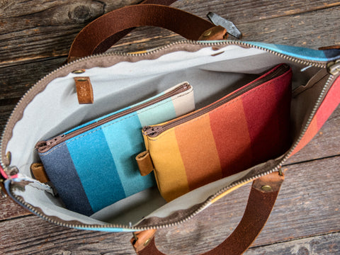 Bowler Handprinted | Crossbody Zipper Purse | Colorfield