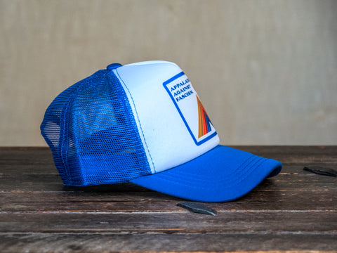 Trucker Hat | Hand Printed | Appalachians Against Fascism | Blue Hat