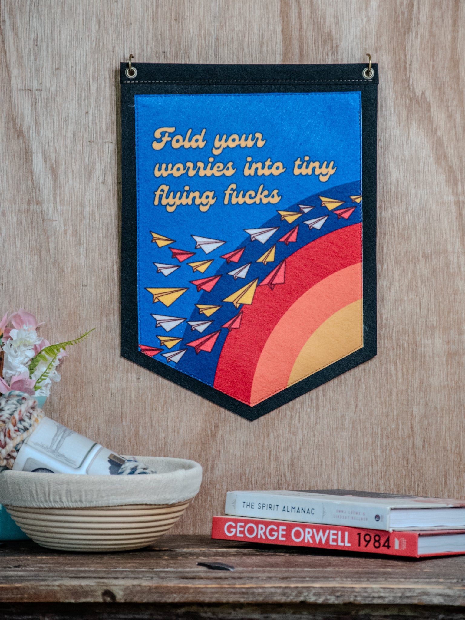 Ready to Ship | Backed Medium Camp Flag | Wall Decor | Flying worries | Camp Blue + In Blue Collab