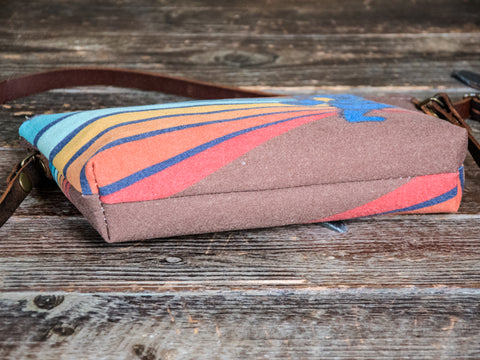 LIMITED-RUN Ready to Ship | Small Zipper Crossbody Bag Dancing Stripes | Handprinted