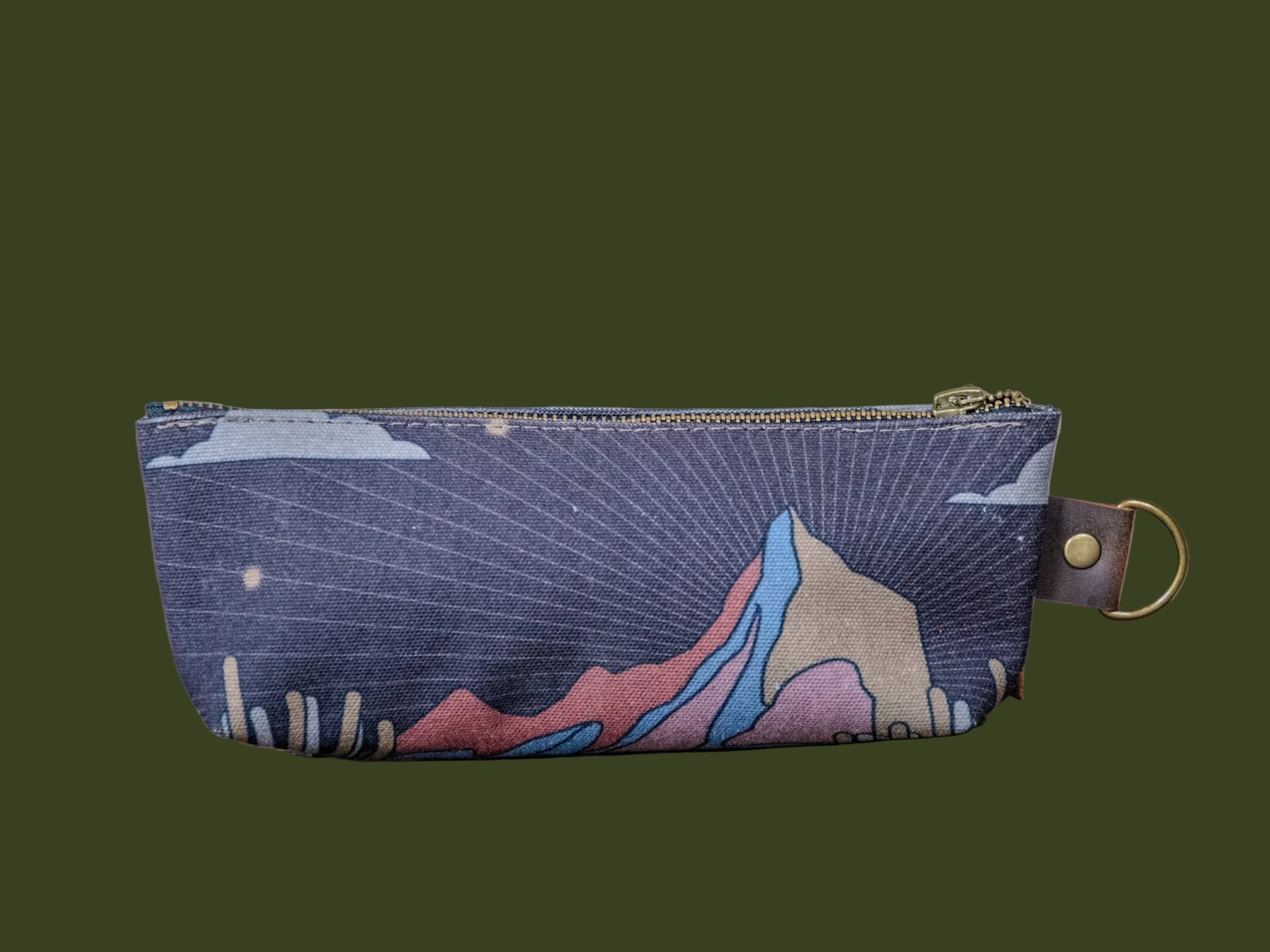 Way Out West | Hand Printed Canvas Pencil Pouch