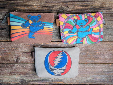 LIMITED-RUN  Rainbow Dance  | Hand printed MEDIUM Canvas Pouch | Grateful