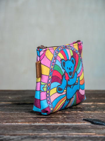 LIMITED-RUN  Rainbow Dance  | Hand printed MEDIUM Canvas Pouch | Grateful