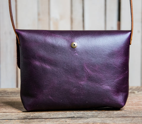 Brand new Purple Rain Eco-Friendly Leather Mini Satchel Bag | Limited-run Small Purple Crossbody Bag
