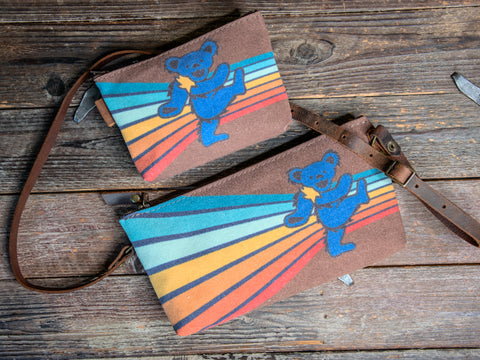 LIMITED-RUN Ready to Ship | Striped Dance  | Hand printed MEDIUM Canvas Pouch | Grateful