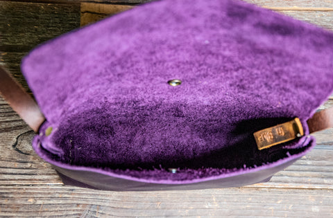 Brand new Purple Rain Eco-Friendly Leather Mini Satchel Bag | Limited-run Small Purple Crossbody Bag
