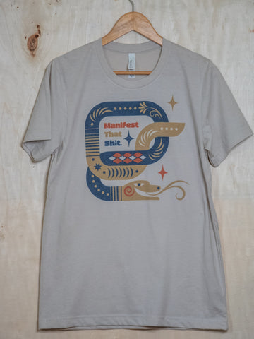 Made in USA | T-shirt | Unisex | Manifest That Shit Snake | Heather Dust
