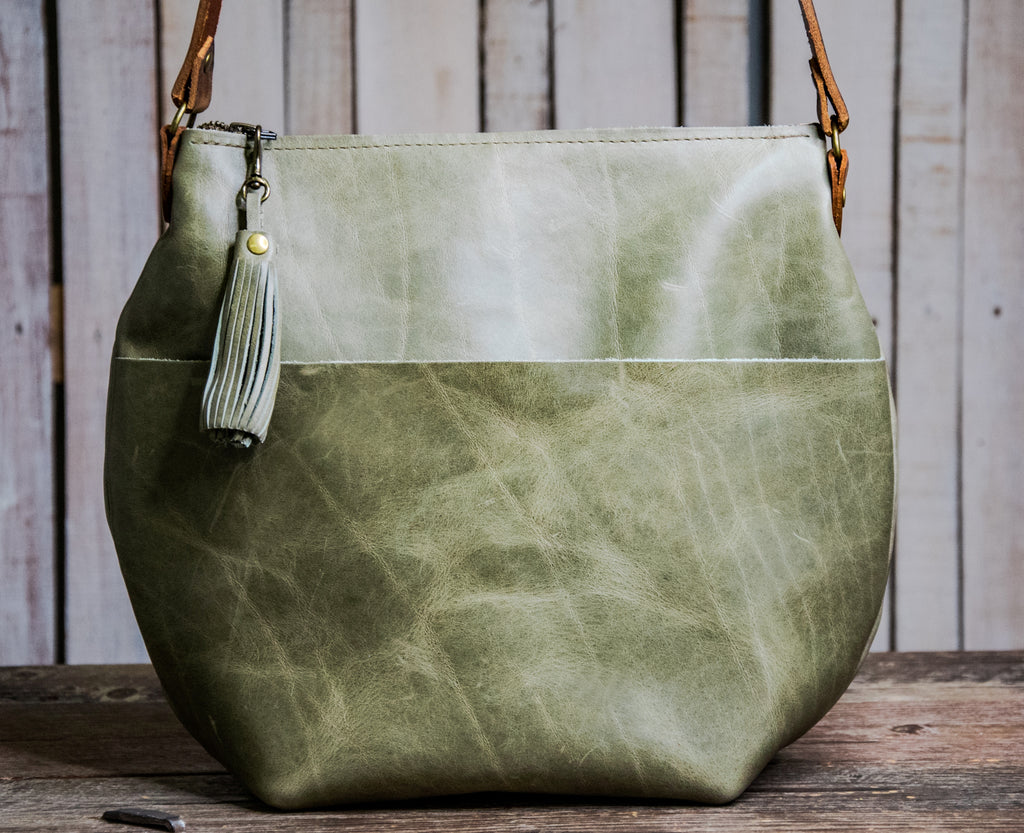 The SAGE LIMITED RUN Eco-friendly Marie Leather Bag | Curved boho style with Tassel