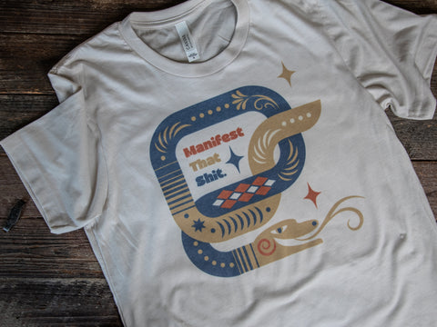 Made in USA | T-shirt | Unisex | Manifest That Shit Snake | Heather Dust