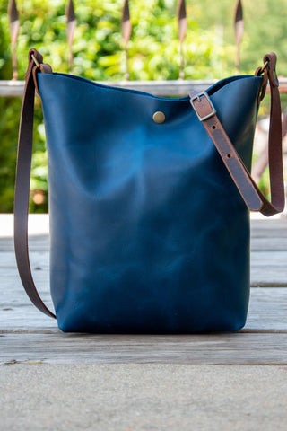 The In True Blue Collection | The North South tote with Crossbody strap | Small