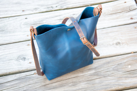 The In True Blue Collection | The North South tote with Crossbody strap | Small