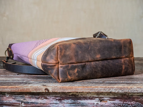 Atitlan |  Canvas and Leather tote bag  | Handprinted