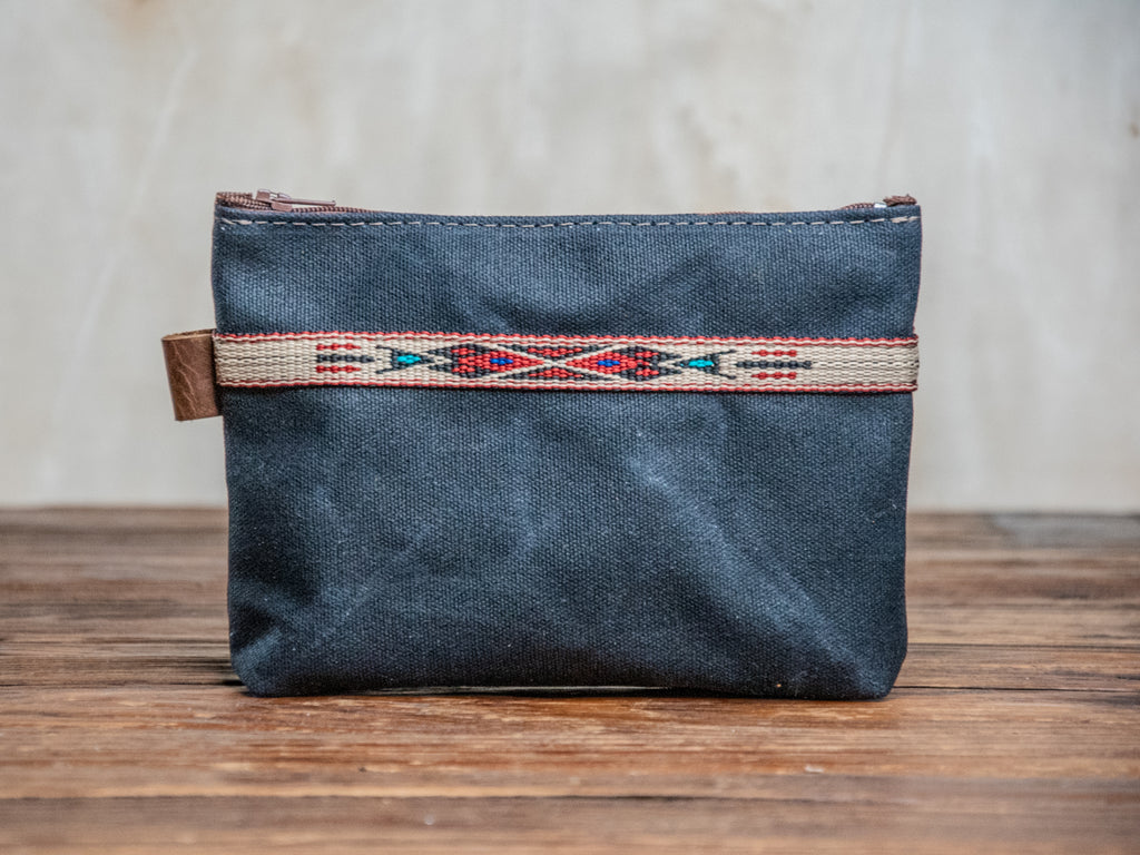One of a Kind | Boho Waxed Canvas Pouch | Black | OOAK 21