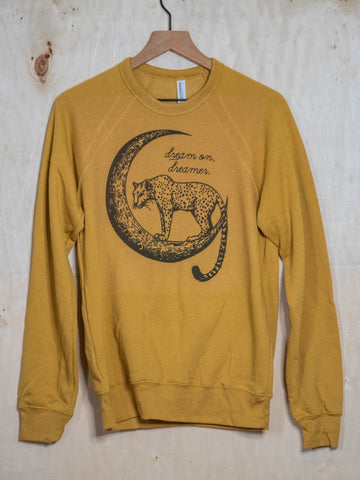 Handprinted Sweatshirt | dream on | Unisex Tri-Blend |  Mustard