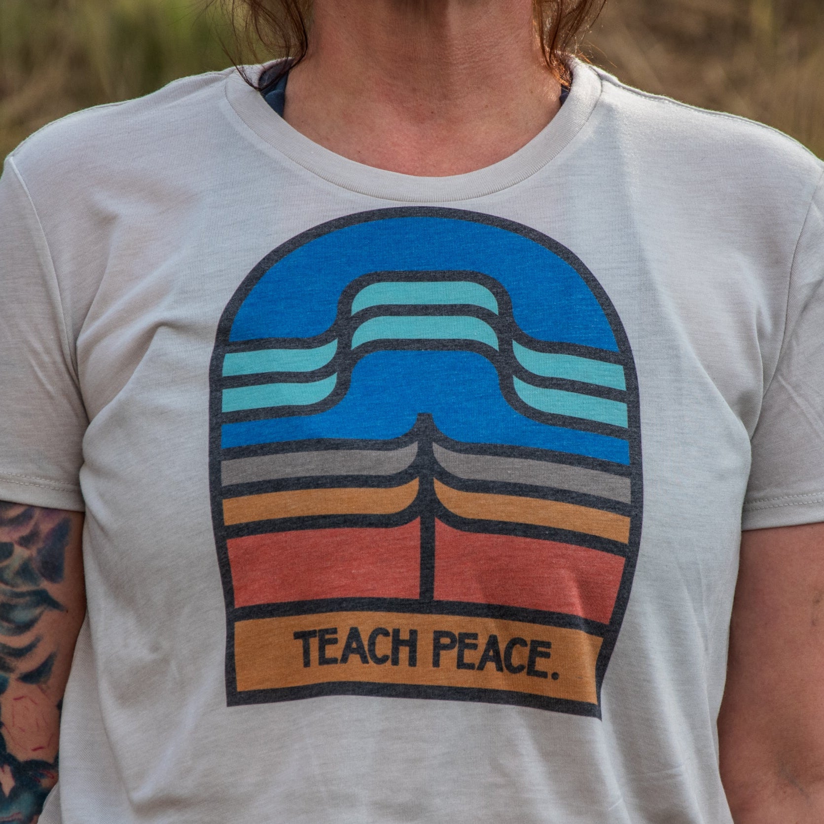 Made in USA | T-shirt | Unisex | Teach Peace | Heather Dust