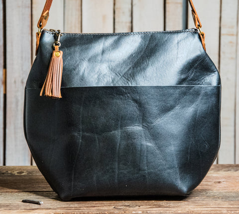 LIMITED RUN Eco-friendly Marie Leather Bag | Multiple Colors | Curved boho style with Tassel