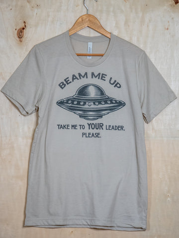 Made in USA | T-shirt | Take me to your leader | Heather Dust