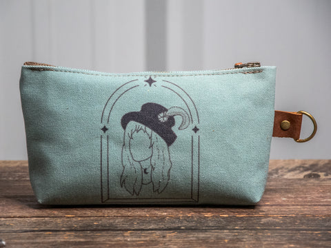 Ready to Ship | Stevie | Hand Printed Canvas Everyday Pouch | Camp Blue