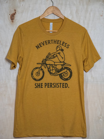Made in USA | T-shirt | Nevertheless she persisted | Mustard
