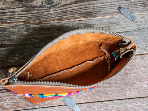 Ready to Ship | Handmade Leather Zipper Pouch | Hayley Weaving Tool Case | T5