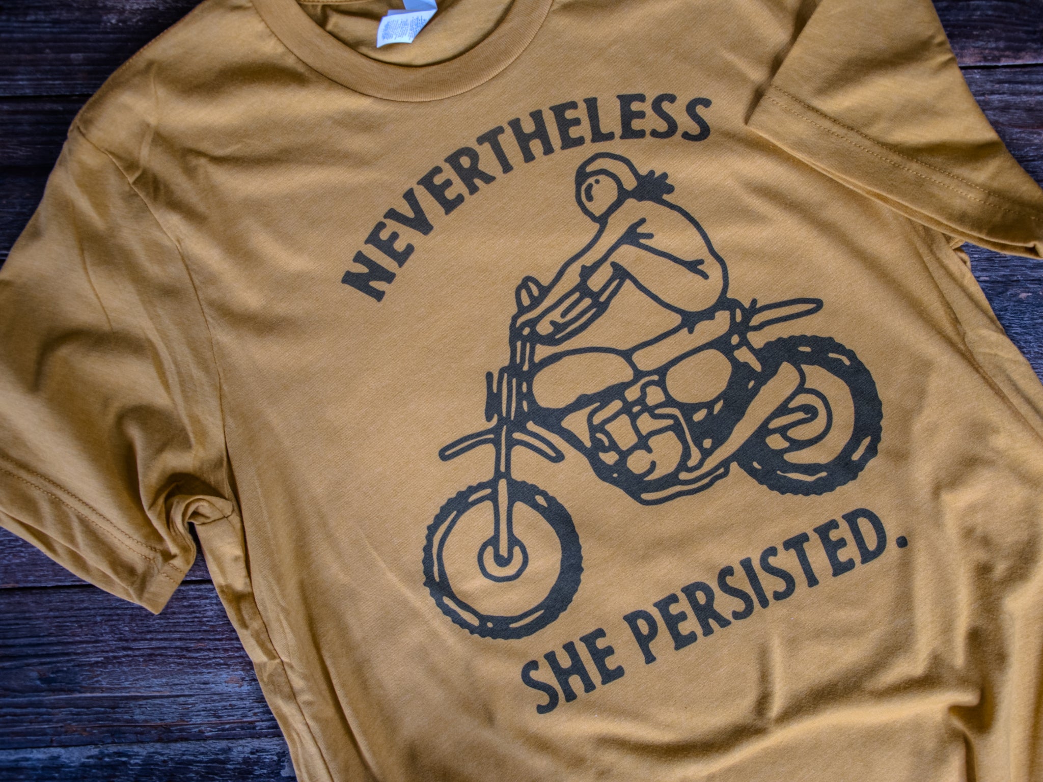 Made in USA | T-shirt | Nevertheless she persisted | Mustard