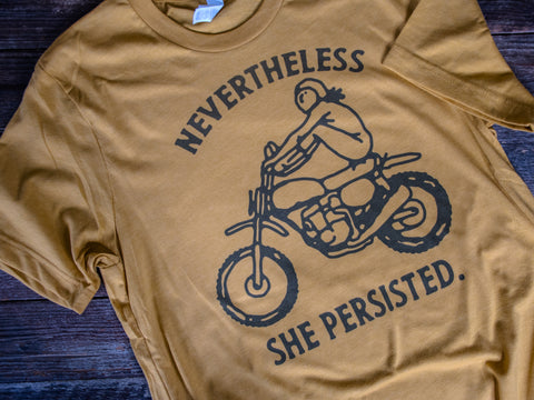 Made in USA | T-shirt | Nevertheless she persisted | Mustard
