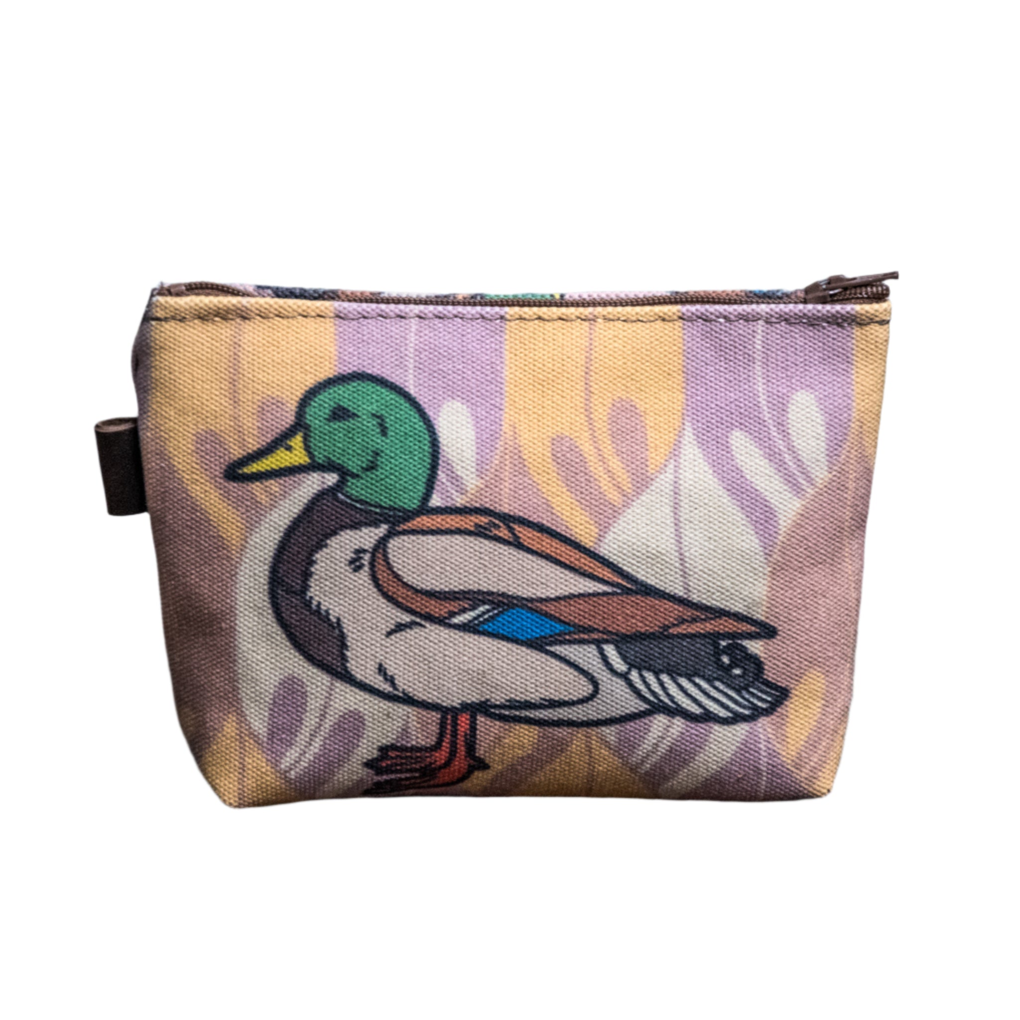 Ready to Ship | Mallard | Hand printed MEDIUM Canvas Pouch | Camp Blue