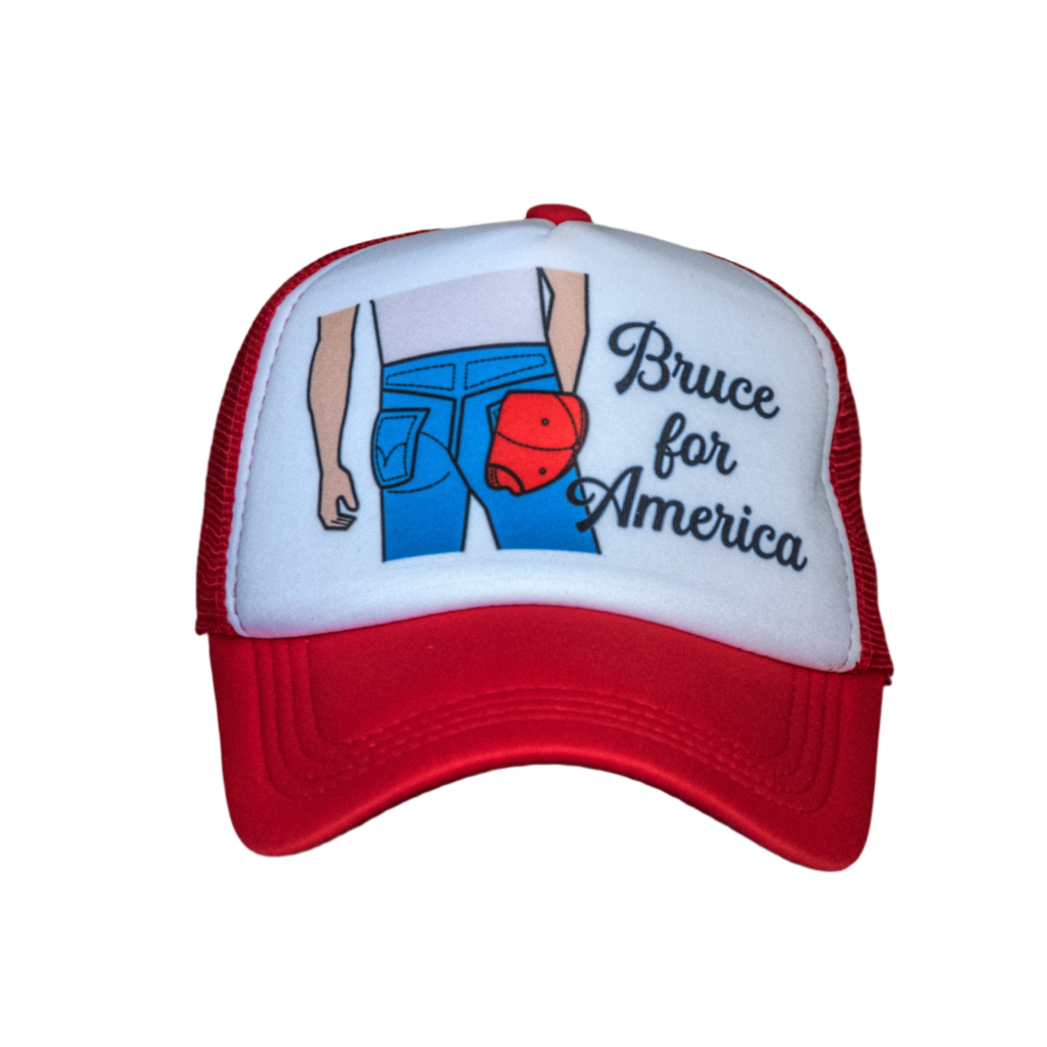 Ready to Ship | Trucker Hat | Hand Printed | Bruce for America