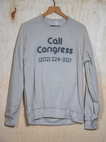 Handprinted Sweatshirt | Call Congress | Unisex Tri-Blend |  Heather Dust