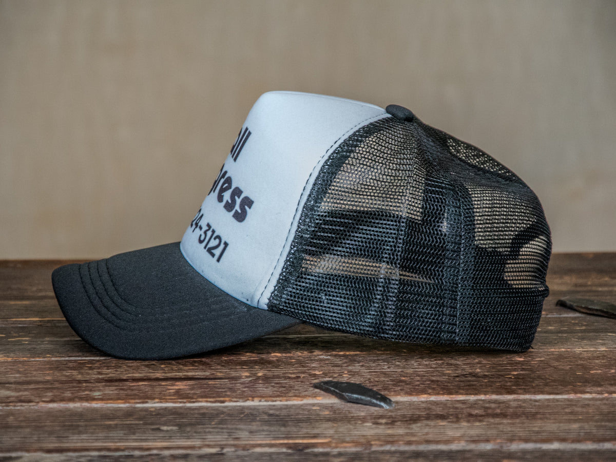 Trucker Hat | Hand Printed | Call Congress | Black Hat – In Blue Handmade