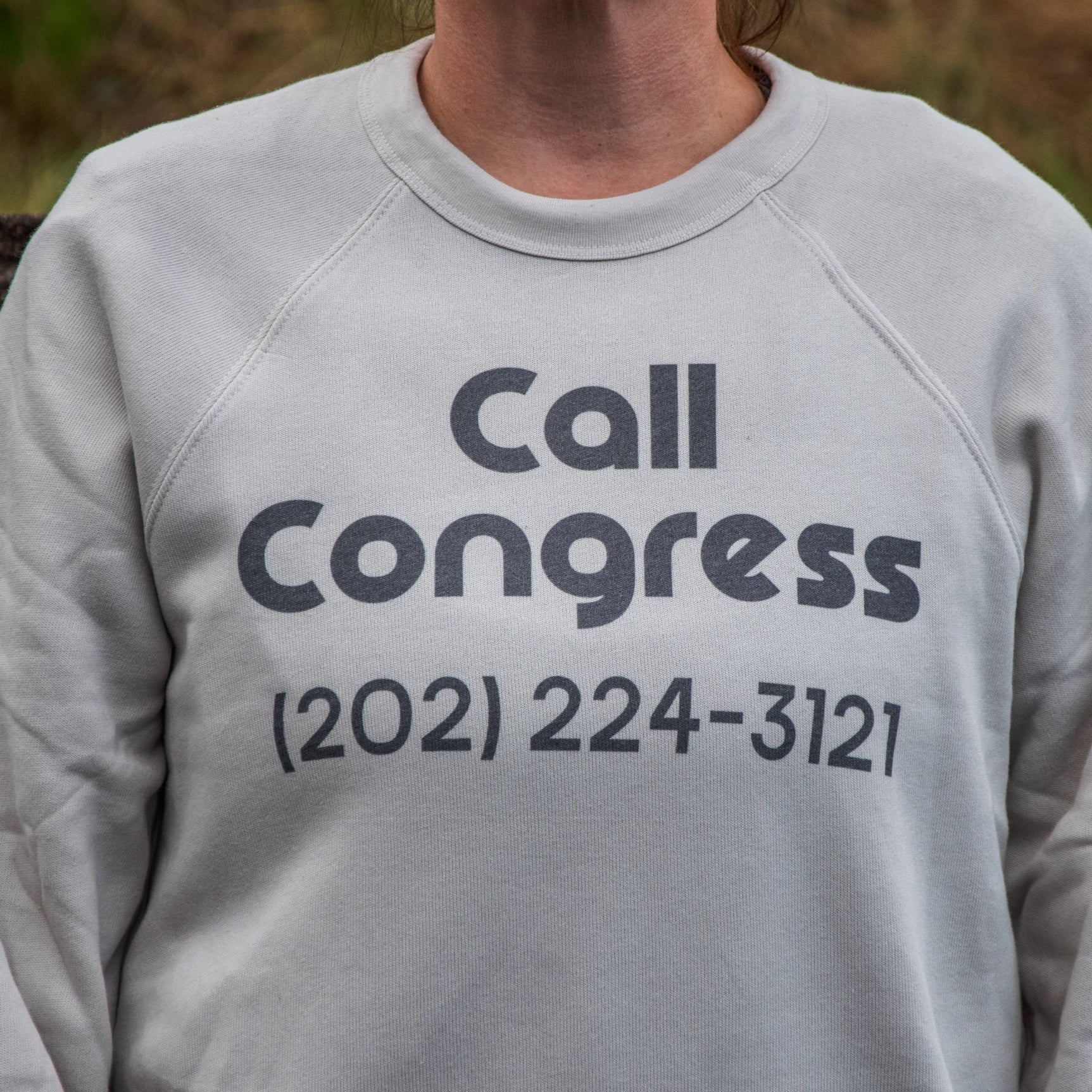 Handprinted Sweatshirt | Call Congress | Unisex Tri-Blend |  Heather Dust