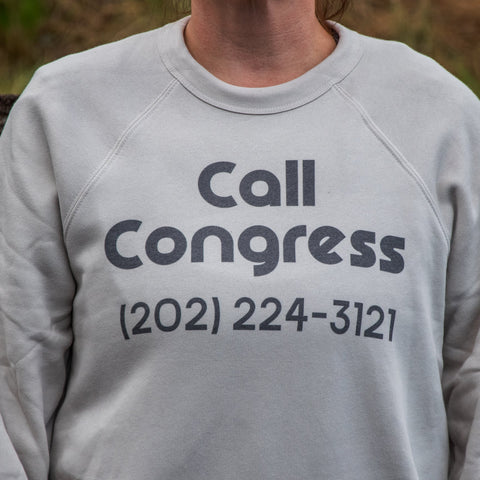 Handprinted Sweatshirt | Call Congress | Unisex Tri-Blend |  Heather Dust