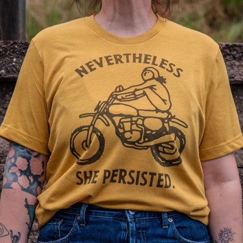 Made in USA | T-shirt | Nevertheless she persisted | Mustard