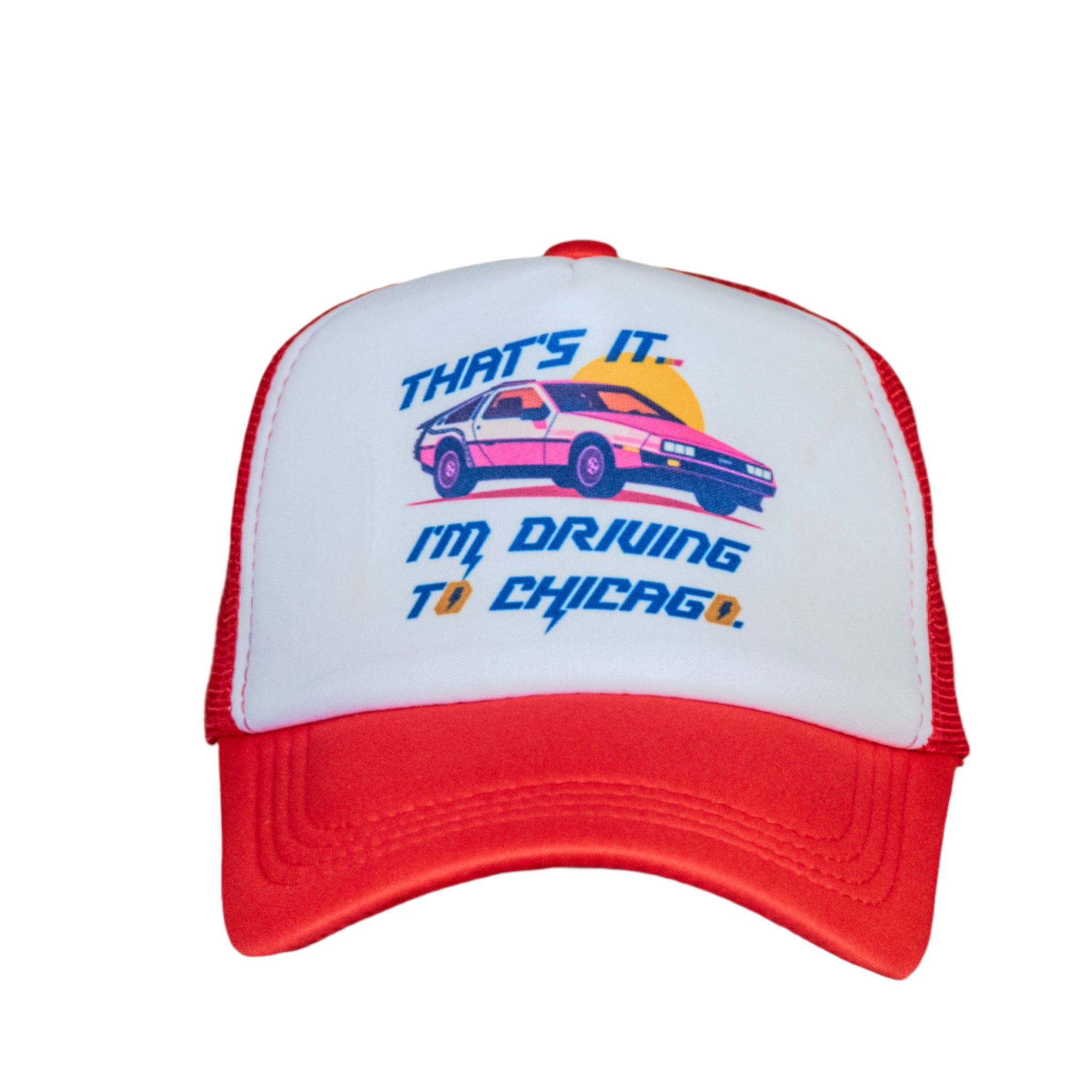 Ready to Ship | Trucker Hat | Hand Printed | Driving to Chicago