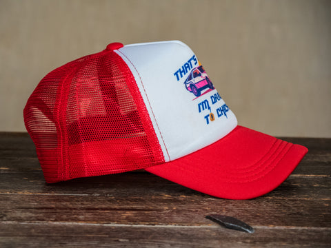 Ready to Ship | Trucker Hat | Hand Printed | Driving to Chicago