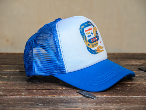 Trucker Hat | Hand Printed | Manifest that Shit | Blue