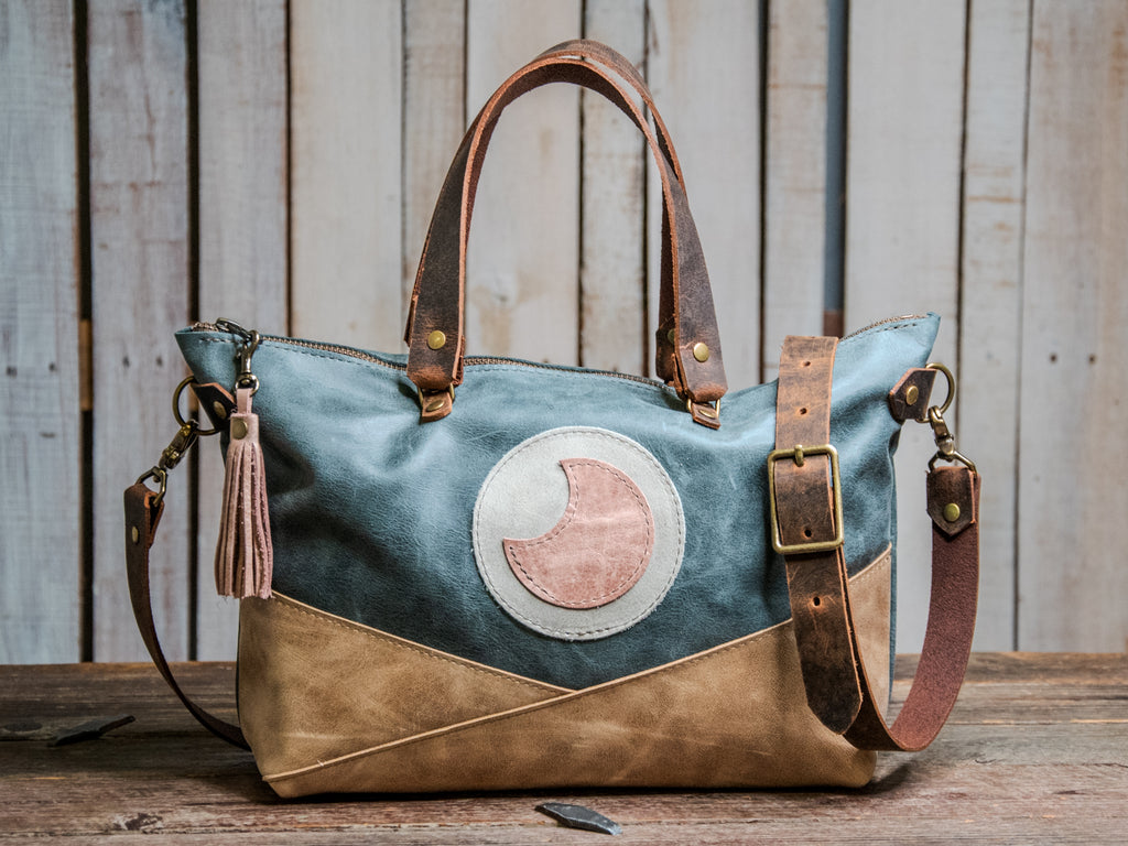 Ready to Ship | Handmade Leather Tote Bag | Krista Moon Bowler | U1