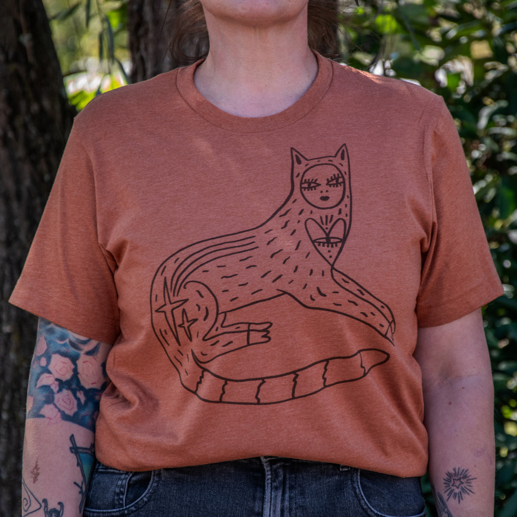 Made in USA | T-shirt Unisex | Cat Lady | Rust