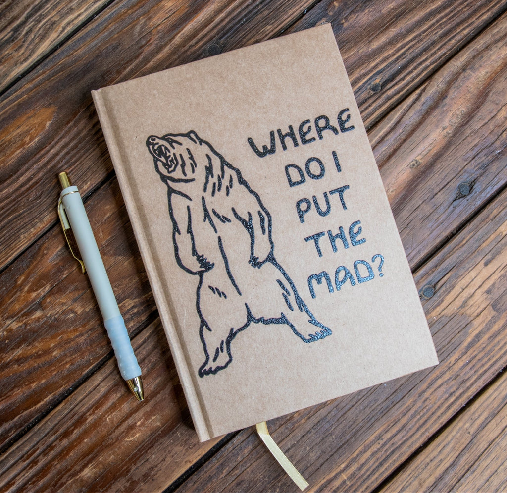 The Journal | Handprinted | 8x5 | Glum Lot Press + In Blue | Where Do I Put the Mad?