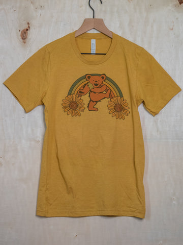 Made in USA | T-shirt | Rainbow's End | Mustard unisex tee